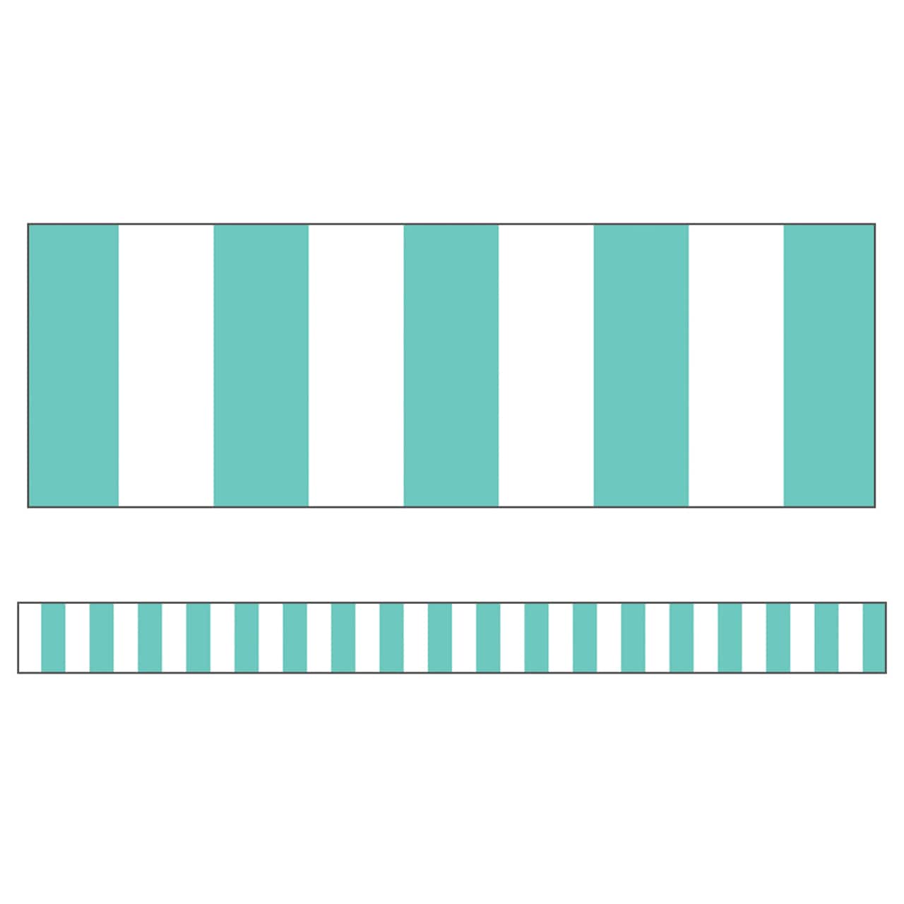 Schoolgirl Style&#x2122; Simply Stylish Turquoise Stripe Borders, 216ft.